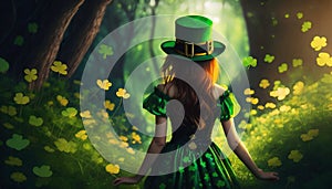 green forest with shamrocks suitable for st patrick\'s day