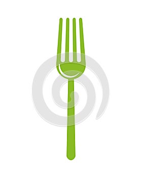 Green fork cutlery tool icon