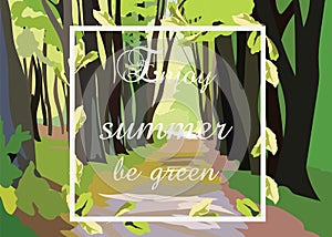 Green Forrest Trees Vector