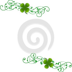 Green four leaf clover background