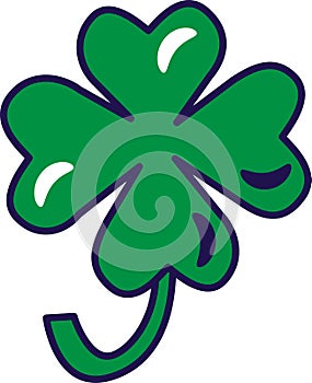 Green Four Leaf Clover Good Luck Symbol