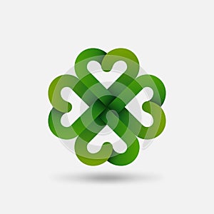 Green Four-leaf Lucky clover symbol