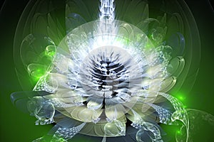 Green fractal flower