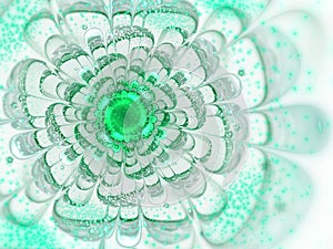 Green fractal flower with pollen