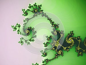 Green fractal swirls