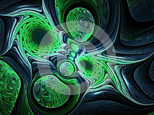 Green fractal swirly pattern