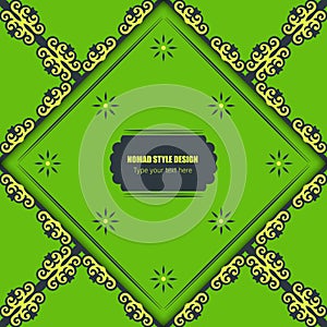 Green frame. Geometric sqware frame