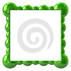 Green frame for painting 3d illustration