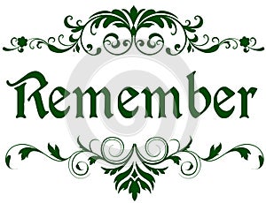 Green frame with REMEMBER text.