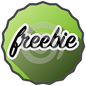 Green freebie badge or sticker vector illustration
