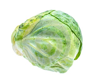 Green fresh brussels sprout cut out on white