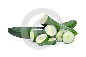 Green fresh japanese cucumber, suhyo or zucchini with slice