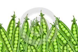 Green fresh peas isolated on white