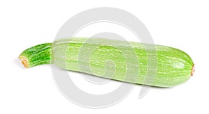 Green fresh Zucchini on white background