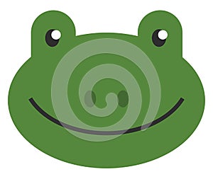 Green frog head, icon