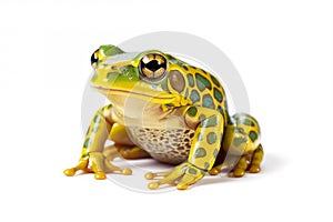 Green frog isolated on a white background