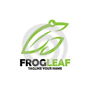 Green frog leaf design illustration vector