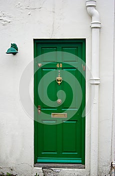 Green front door