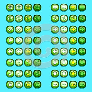 Verde juega iconos iconos interfaz 