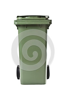 Green garbage bin