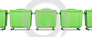 Green garbage containers isolated on white
