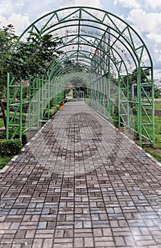 Green garden gate