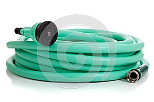 Green Garden Hose with Sprayer