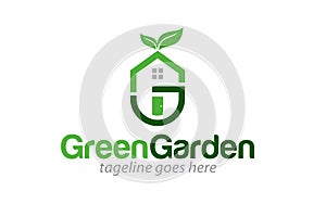 Green garden nature environment logo design template