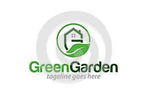 Green garden nature environment logo design template