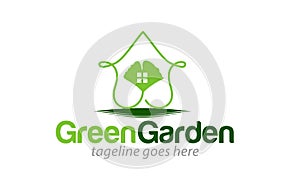 Green garden nature environment logo design template