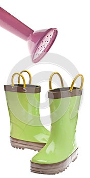 Green Gardening Boots with Watering Can Nozzle