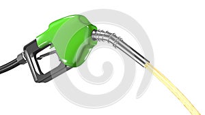 Green Gas Nozzle Dispensing Fuel 3d Animation