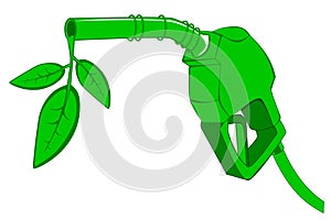 Green gas pump nozzle