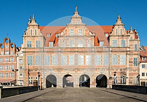 Green Gate entrance to old town of Gdansk Poland