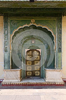 Green Gate in Pitam Niwas Chowk, Jaipur City Palace