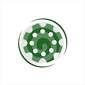 green gear or cogs logo design vector illustration