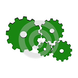 Green gears icon on white background. Vector illustration. Eps 10. Symbol design icon graphic element resources