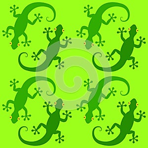 Green gecko lizards pattern