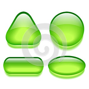 Green gel web buttons set