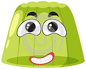 Green gelatine jelly with facial expression