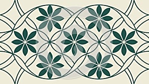 Green Geometric Floral Pattern Vector Background, vector design Generative AI