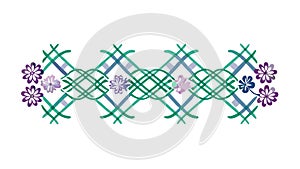 Green Geometric Lattice Pattern Design Element, vector design Generative AI