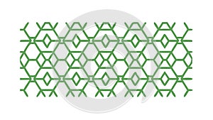 Green Geometric Lattice Pattern Vector, vector design Generative AI