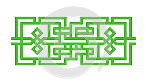 Green Geometric Maze Pattern Design Element, vector design Generative AI