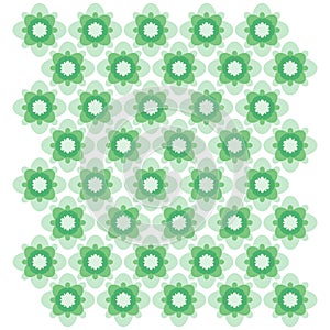 Green geometric ornament. Seamless vector pattern