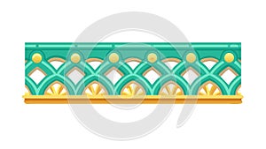 Green Geometric Pattern Border Fresh Decorative Element vector design Generative AI
