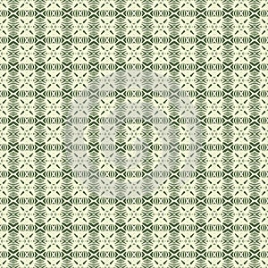 Green Geometric pattern in repeat. Fabric print. Seamless background, mosaic ornament, ethnic style.