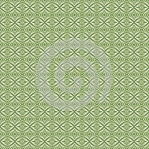 Green Geometric pattern in repeat. Fabric print. Seamless background, mosaic ornament, ethnic style.