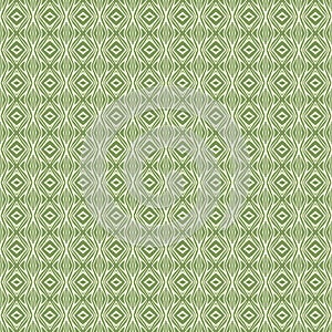 Green Geometric pattern in repeat. Fabric print. Seamless background, mosaic ornament, ethnic style.