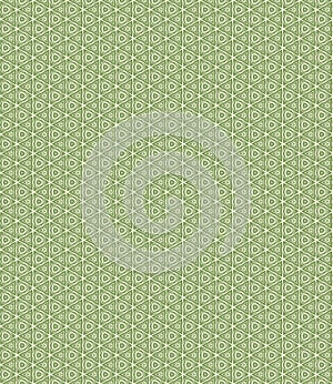 Green Geometric pattern in repeat. Fabric print. Seamless background, mosaic ornament, ethnic style.